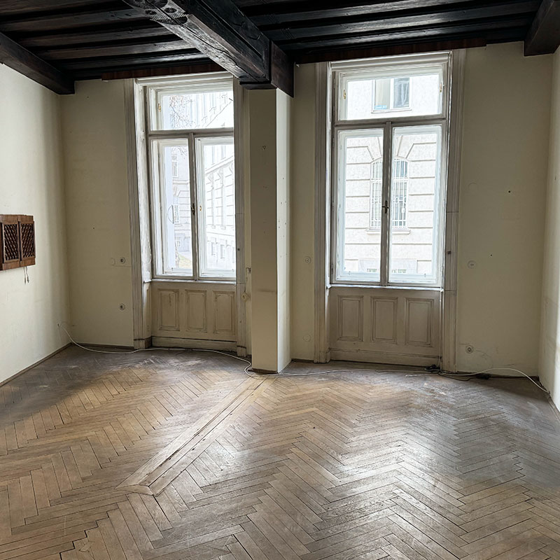 Nachher: Gründlich geleertes Zimmer nach der Hausräumung – bereit für die Sanierung oder Neuvermietung.